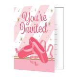  8 Cartons d´invitation "Petite ballerine" avec enveloppes