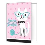 8 cartons d´invitation "Petit chat" avec enveloppes