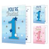 8 cartons d´invitation avec enveloppes "Little Star" 