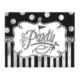 Cartons d´invitation "Tableau noir et blanc" avec enveloppes - lot de 8