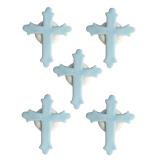 Déco comestible "Croix colorées" 5 pcs. - bleu clair