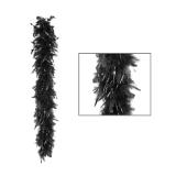 Boa de plumes "Glamour" noir 180 cm - argenté métallisé