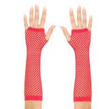 Longs gants résille sans doigts 30 cm - rouge