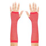 Longs gants résille sans doigts 30 cm - rouge