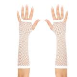 Gants résille sans doigts 30 cm - blanc