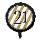 Ballon en alu "Black & Gold 21" 46 cm