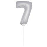 Ballon en alu "Chiffre argenté" avec tige 36 cm - 7