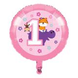 Ballon "Jungle Girls 1. anniversaire" 44,5 cm