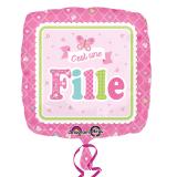 Ballon en alu "Bienvenue petite princesse" - Fille 43 cm