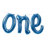 Guirlande de ballons en alu "Number one" 1,52 m - bleu 