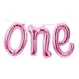 Guirlande de ballons en alu "Number one" 1,52 m - rose