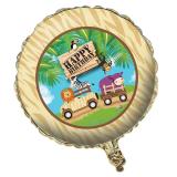 Ballon en alu Happy Birthday "Tournée Safari" 45 cm