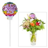Ballon en alu "Thank you" baguette et carte de félicitation incl. 15 cm
