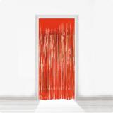 Rideau de porte à franges métallisées 2 m - rouge