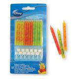 Bougies d'anniversaire avec supports "Winnie l'ourson" 12 pcs