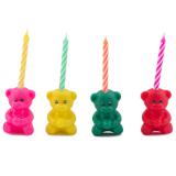 Bougies d'anniversaire avec oursons 12 pcs