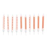 10 bougies pour gâteau "Zigzag & pois" - orange