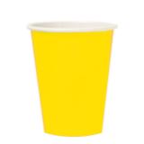 8 gobelets en carton unis 266 ml - jaune