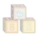 Coffrets cadeaux "Cubes & motifs bébé" 8 cm 3 pcs
