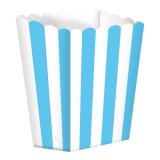5 boîtes snack à rayures - bleu clair