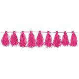 Girlande mit Puscheln 3 m-pink