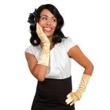 Gants brillants 40 cm - doré