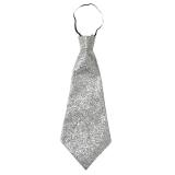 Cravate à paillettes 40 cm - argenté
