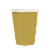 8 gobelets en carton unis 266 ml - doré