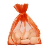 6 gros sachets en Organdi - orange