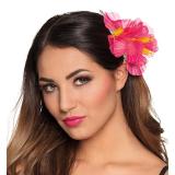 Pince pour cheveux "Hibiscus fleuri" rose