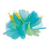 Pince pour cheveux "Hibiscus fleuri" turquoise