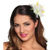 Pince pour cheveux "Hibiscus fleuri" blanc