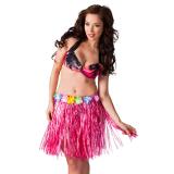 Jupe raphia Hawaï "Luau" 45 cm - rose