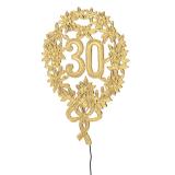 Chiffre d'anniversaire "30" en doré 12 cm