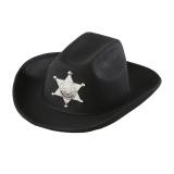 Chapeau de Cowboy pour enfant "Shérif" - noir