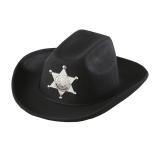 Chapeau de Cowboy pour enfant "Shérif" - noir