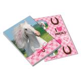 Petits bloc-notes "Cheval rose" avec autocollants 4 pcs.