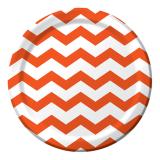 8 assiettes en carton "Crazy Stripes" - orange