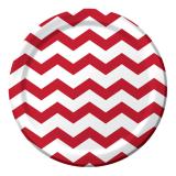 8 assiettes en carton "Crazy Stripes" - rouge