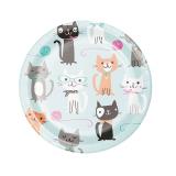 8 petites assiettes en carton "Petit chat" 