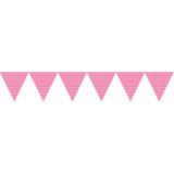 Guirlande de petits fanions "Happy Dots" 274 cm - rose vif
