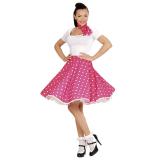 Ensemble "50's Lady" 2 pcs. - rose vif à pois blancs