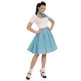 Ensemble "50's Lady" 2 pcs. - turquoise à pois blancs