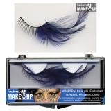 Faux cils avec plumes 3 pcs. - bleu