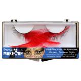 Faux cils avec plumes 3 pcs. - rouge