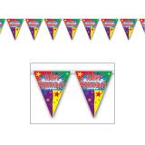 Guirlande de fanions multicolores "Happy Birthday" 3,7 m