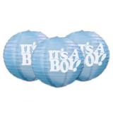 Lampions "It's a baby" 3 pcs - bleu clair