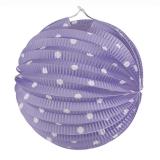 Lampion avec lampes LED "Pois colorés" 20 cm - lilas
