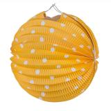 Lampion avec lampes LED "Pois colorés" 20 cm - jaune