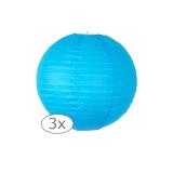 Lampion uni 3 pcs - 25 cm-bleu